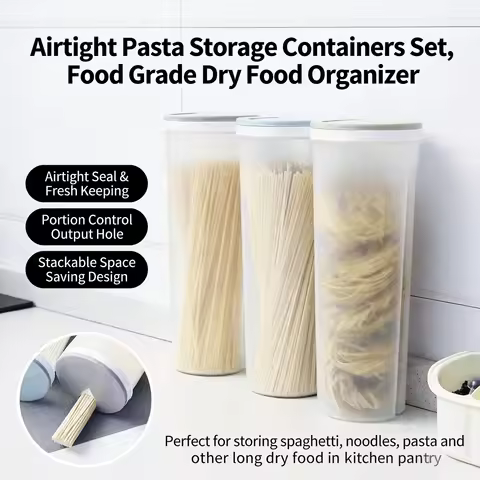 Food Grade Plastic Noodles Storage Can Sealed Divided Box Kitchen Storage & Organization Quantitativ
