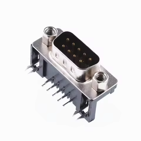 10PCS DB9 Female Male PCB Mount D-Sub 9Pin PCB Connector RS232 Connector 90-degree Bent Needle DR9