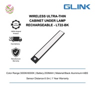 GLINK (BLACK)-10/20/40CM Wireless Ultra-thin Cabinet Under Lamp Rechargeable Intelligent Strip Light