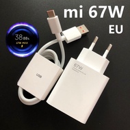เหมาะสำหรับ Xiaomi ชาร์จ67W Mi 11T/Poco X4 GT หัวชาร์จเร็ว Redmi Note11 Pro สายข้อมูล Xiaomi โทรศัพท