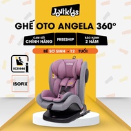 Ghế ô tô Jovikids Angela xoay 360 - R44 + isofix (cho bé cao 40 - 150 cm)