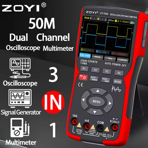 OYI ZT703S 3in1 Digital Multimeter 50MHz Bandwidth 280MS Rate PC Waveform Data Storage Dual Oscillos
