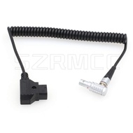 D-tap 2 Pin Male to 0B 6 Pin Coiled Power Cable for DJI Wireless Follow Focus Motor Unit