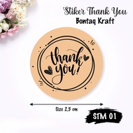 (30pcs) THANK YOU KRAFT BROWN STICKERS STM 01
