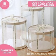 promo / cake box bulat mika kue tart tinggi tall cake box trasnparan