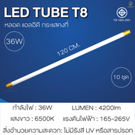หลอดไฟ LED TUBE T8 หลอดLED หลอดไฟยาว 9W 18W 20W 40W ขนาด60cm120cm ประหยัดพลังงาน90% สว่างมาก ขั้วสีข