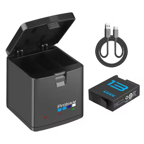 For GoPro Hero 13 Battery 2280mAh+3-Slots Box Charger For GoPro Hero 13 Black Camera Accessories