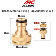 20mm/25mm Hose Connector G-1/2 G-3/4 4/6 Points Brass Material Fitting Tap Adaptor 2 in 1