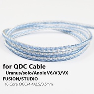 QDC Cable Uranus V3 V14 Anole V6 VX FUSION STUDIO solo 16 Core Earphones Silver Plated Upgrade Cable