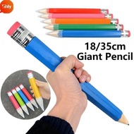 SHLY Giant Pencil, Wooden 18/35CM Big Pencil, Creative Performance Prop Novelty Toy With Eraser Larg