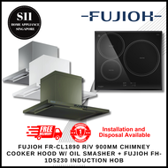 FUJIOH FR-CL1890 R/V  900MM CHIMNEY COOKER HOOD  +  FUJIOH FH-ID5230 INDUCTION HOB BUNDLE DEAL