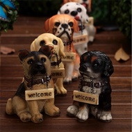 Decor Statues Living Dog Garden Yard Home Puppy Art Adorable  Pug Welcome Outdoor   Animals Birds