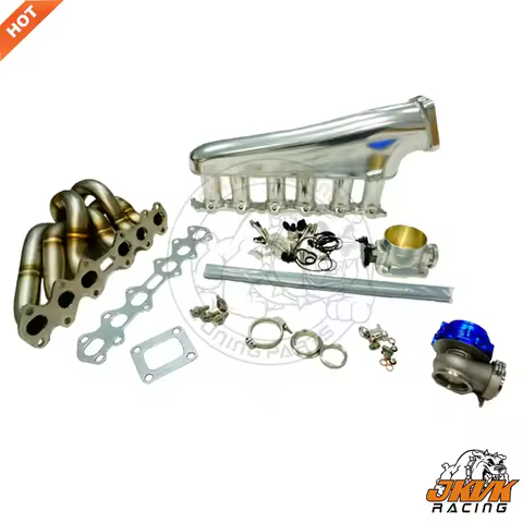 JKVK RACING 2JZ-GTE Turbo Manifold Set+44mm Wastegate With 90MM THROTTLE BODY+ Billet Intake Manifol