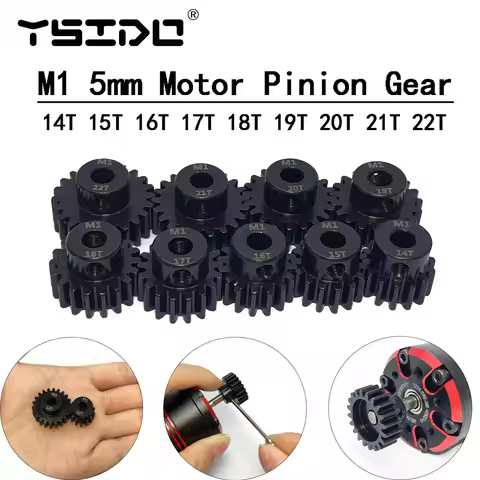 YSIDO M1 5mm 14T 15T 16T 17T 18T 19T 20T 21T 22T Steel Metal Pinion Motor Gear for 1/8 1/5 1/7 Traxx