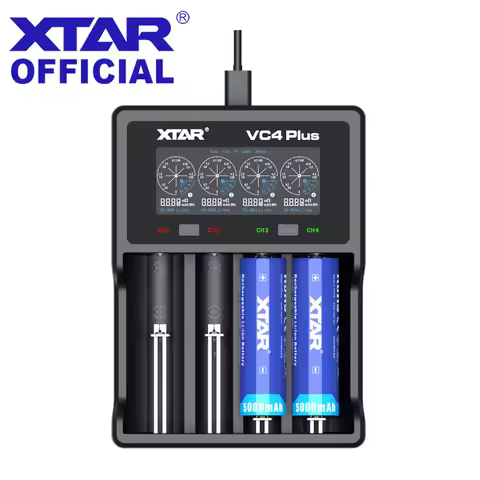XTAR Qucik Charger QC3.0 AA AA Rechargeable Battery 26650 21700 20700 18700 18500 18650 Battery VC4 