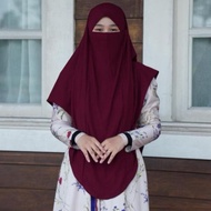 Khimar Slimfit Ironless - Premium Mosscrepe ( Faheeda Exclusive ) Tudung Wanita Muslimah