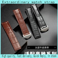 Apply To TAG HEUER CARRERA HERITAGE, OMEGA, ROLEX, Cowhide Leather Men's Watch Strap