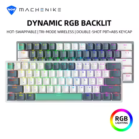 Machenike K500-B61W Tri-mode Mechanical Keyboard 60% ANSI Latam-ES Layout Wireless Hot-swap Gaming K