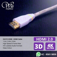 HDMI Cable 4K (1.2m / 2m / 3m) HDMI Cable with Ethernet, HDMI 4K Cable, HDMI v2.0, True 4K High Qual