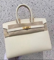 Birkin 25 奶油白 金扣 Epsom U stamp 