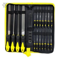 19Pcs Metal Steel File Grinding Tool Set with Flat File, Semi-Circular File, Circular File, Triangul