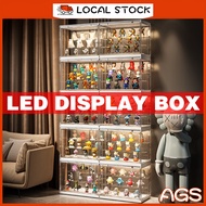 Led Light Acrylic Display Case Figurine Display Box With Light Transparent Display Box For Shoes Lego Toy Handbag Storage Box