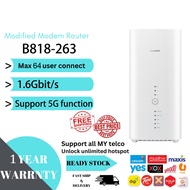 NEW Modified Unlimited Hotspot  Huawei B618s-65D B818-263 Ready stock B818 Full Band 4G+ 5G Pro 1.6Gbps CAT19 Prime Rout