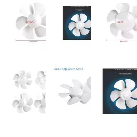 193F Ventilation Fan Fan Blade 12 Inch / 10 Inch / 8 Inch / 6 Inch White Six