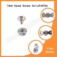 1Set M4 (Bolt and Nuts) Head Screw for LiFePO4 32650 32700 LiFePO4 Screw M4 Screw