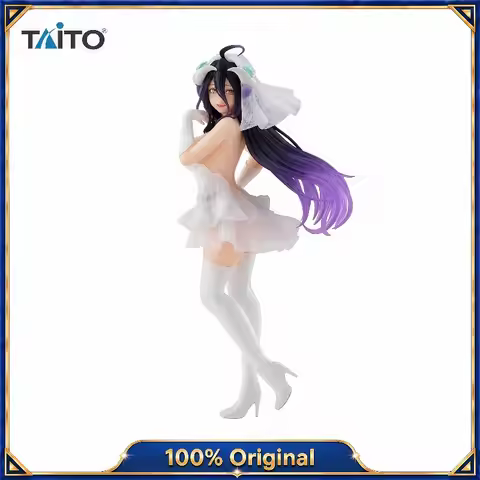 100% Original Taito Coreful Overlord Albedo Wedding Dress Anime Collectible Figures Desk Top Home De