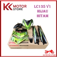 ( HLY !!! ) COVER SET / BODY SET YAMAHA LC135 V1 HIJAU HITAM GREEN BLACK