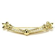 Mikimoto 18K黃金鑲鑽胸針，約10.3克 [二手]