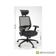 Kael E8702 Hi-back with headrest Lumbar Support Chair Office Chair (Free Installation 1 Year Warrant