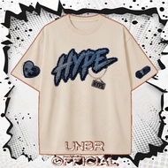 UNBR HYPE Letter printed sleeve logo T-shirt trendy street teen