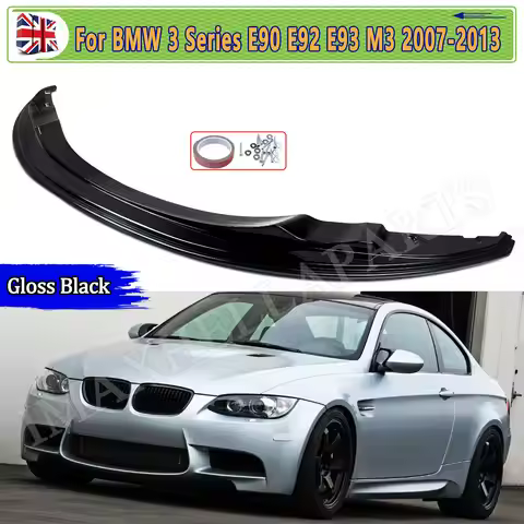 Front Bumper Splitter Gloss Black For BMW E92 E93 E90 3 Series M3 GTS 2007 2008 2009 2010 2011 2012 