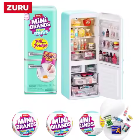 New ZURU 5 Surprise Mini Brand Refrigerator Ball Series Blind Box Toys Mysterious Collection Mini Br
