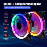 พัดลมคอม พัดลมคอมพิวเตอร์ RGB ขนาด 12cm Computer Cooling Fanเคสหม้อน้ำ พัดลมระบายความร้อนประสิทธิภาพ