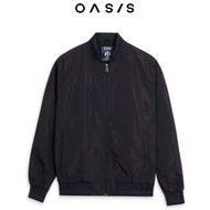 OASIS เสื้อกันหนาว เสื้อแขนยาว เสื้อแจ็คเก็ต ผ้าโพลีเอสเตอร์ รุ่น MJK-4435 สีดำ  กรมท่า
