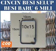 cincin besi behel 10x15 6 mili / cincin besi cor bangunan 10x15 / cincin slup / cincin tiang / ring 