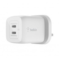 貝爾金(Belkin) WCH013MYWH BOOST CHARGE Pro 雙 USB-C GaN PPS 65W 快速家用式充電器