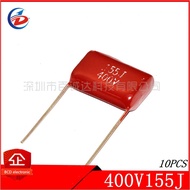 10PCS CBB capacitor 400V 155J 1.5UF P20 155J400V