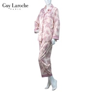 **สีใหม่มาแล้ว **   ชุดนอน  แบรนด์ Guy Laroche ชุดเซต ปาจามา ผ้า SATIN พิมพ์ลาย GV3813 เสื้อแขนยาว กางเกงขายาว แต่งกุ้นสี ( M - LL)