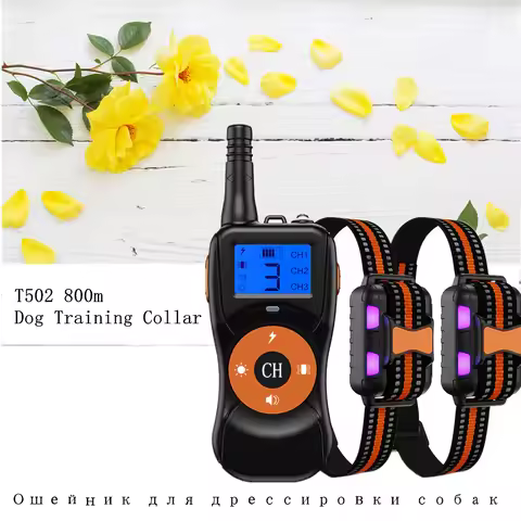 New 800m (2600FT )Remote Training Range T502 Dog Training Collar IPX7 waterproof 4 modes Shock Vibra