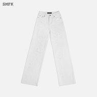 SMFK | กางเกงยีนส์ขาหลวมขาดแฟชั่น