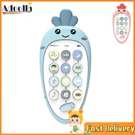 Adoolla【Fast Delivery】Baby Simulation Mobile Phone Toy Bitable Carrot-shape Fake Phone With Music Educational Toys Gifts For Boys Girls