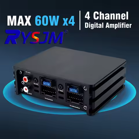 4-Channel Car Amplifier (60Wx4) 240W Max Power for Large Display Android Devices Audio Subwoofers an
