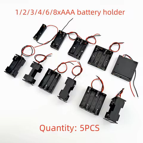 5PCS Battery Rack AAA Back-to-back Battery Box Battery Compartment With Cables 1/2/3/4/6/8xAAA Batte
