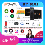 Pre-Installed Application EPLAYS 3R (6G) 2GB RAM 32GB Memory Support 6K Resolution Free IPTV Live TVBOX Android Box