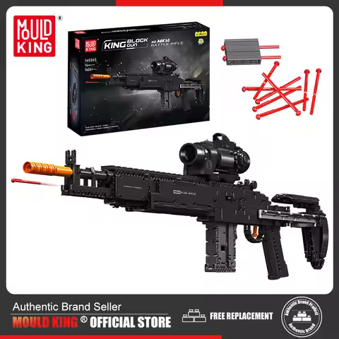 MOULD KING 14026 Technical MK14 Battle Rifle Simulation Gun Model Building Blocks Military Weapon Br