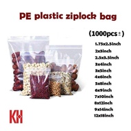 (1000pcs±) Thick Quality Zip Lock Bag / Zipper Bag / PE Plastic Transparent Berkualiti Clear Ziplock